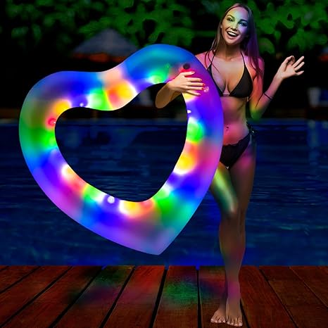 H2GLO Heart Pool Float Lounger – Float With Feeling!