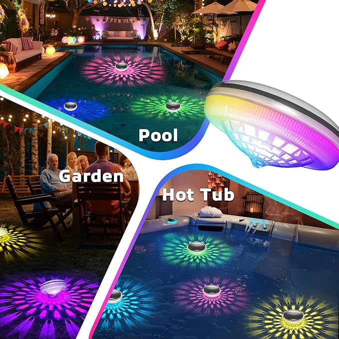H2GLO Solar Floating Pool Lights (2-Pack) – Waterproof LED Pool Lights!  Glow!