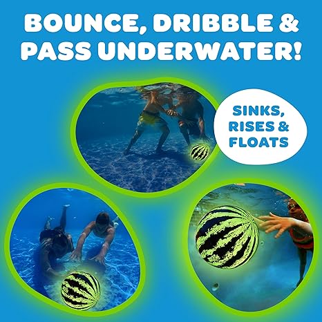 H2GLO Watermelon Ball Lit – The Glow-Up Pool Game for Kids!