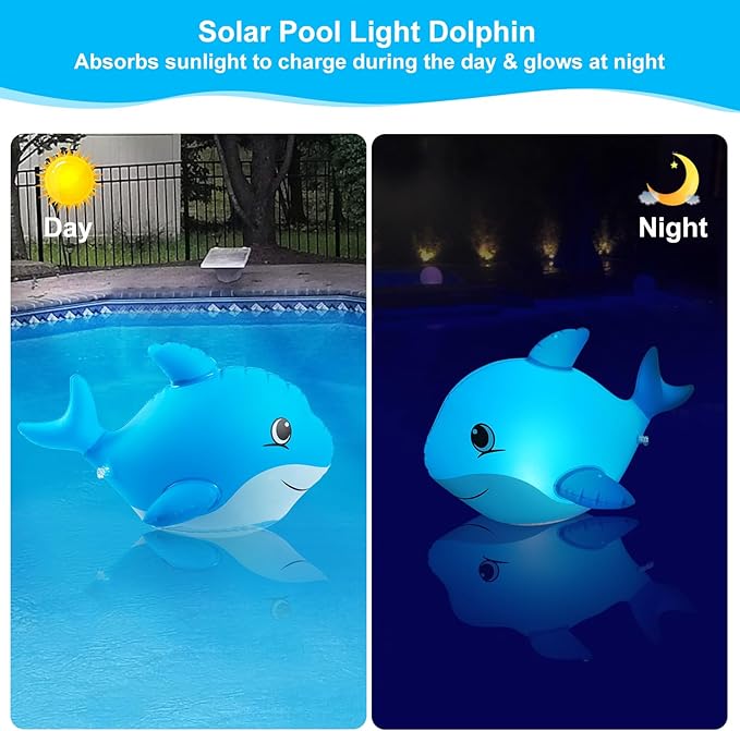H2GLO Solar Floating Pool Lights – Dolphin Edition (2PCS)