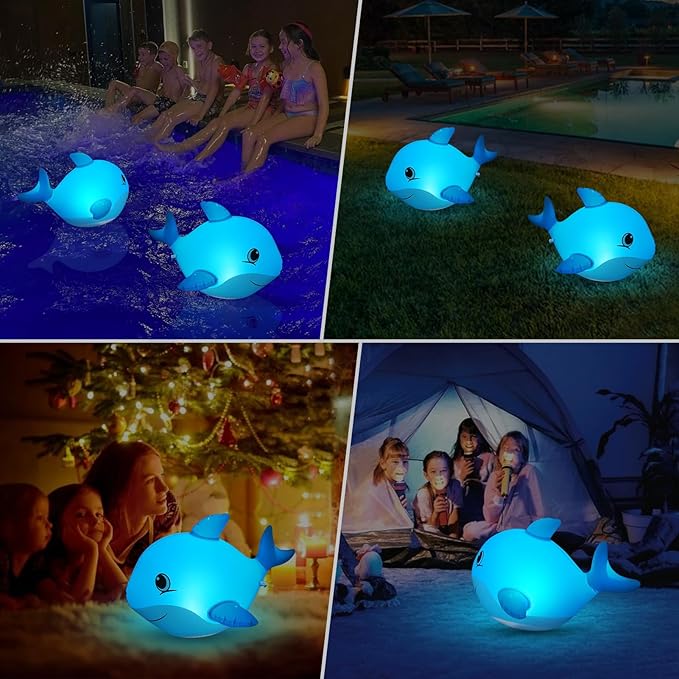 H2GLO Solar Floating Pool Lights – Dolphin Edition (2PCS)