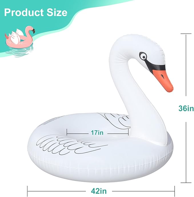 H2GLO Inflatable Swan Pool Float – Glow Like a Legend!