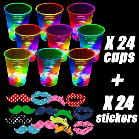 H2GLO Glowing Party Cups (16 oz) - Light Up Every Sip!